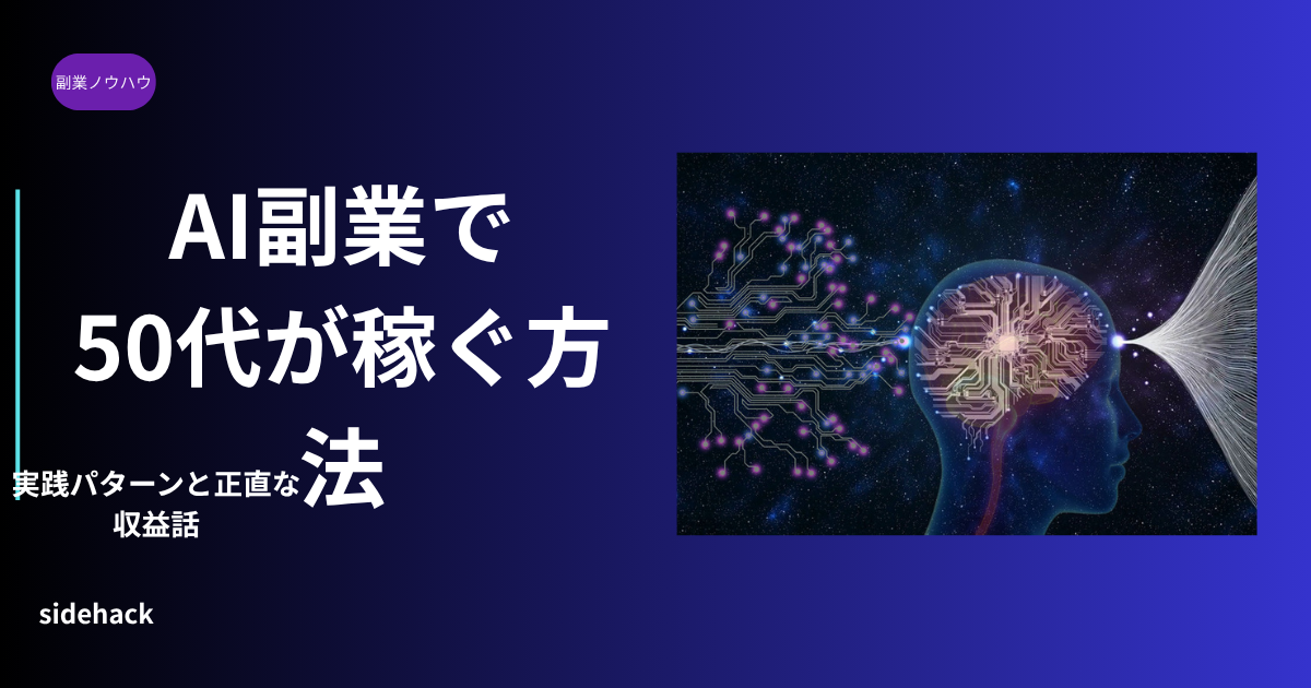 AI副業で50代が稼ぐ方法 アイキャッチ画像