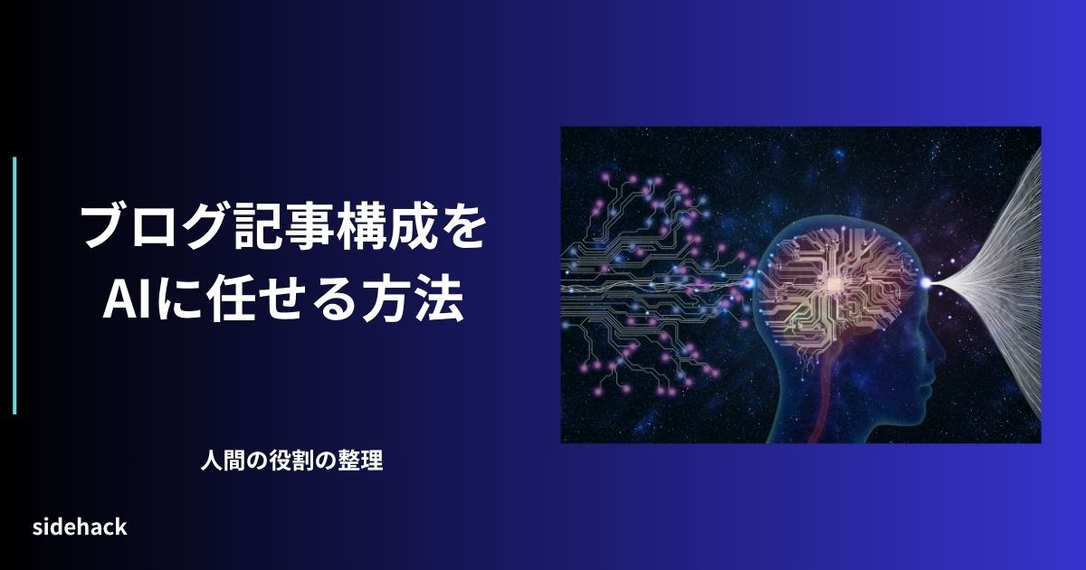 記事構成をAIエージェントに任せることを示す図